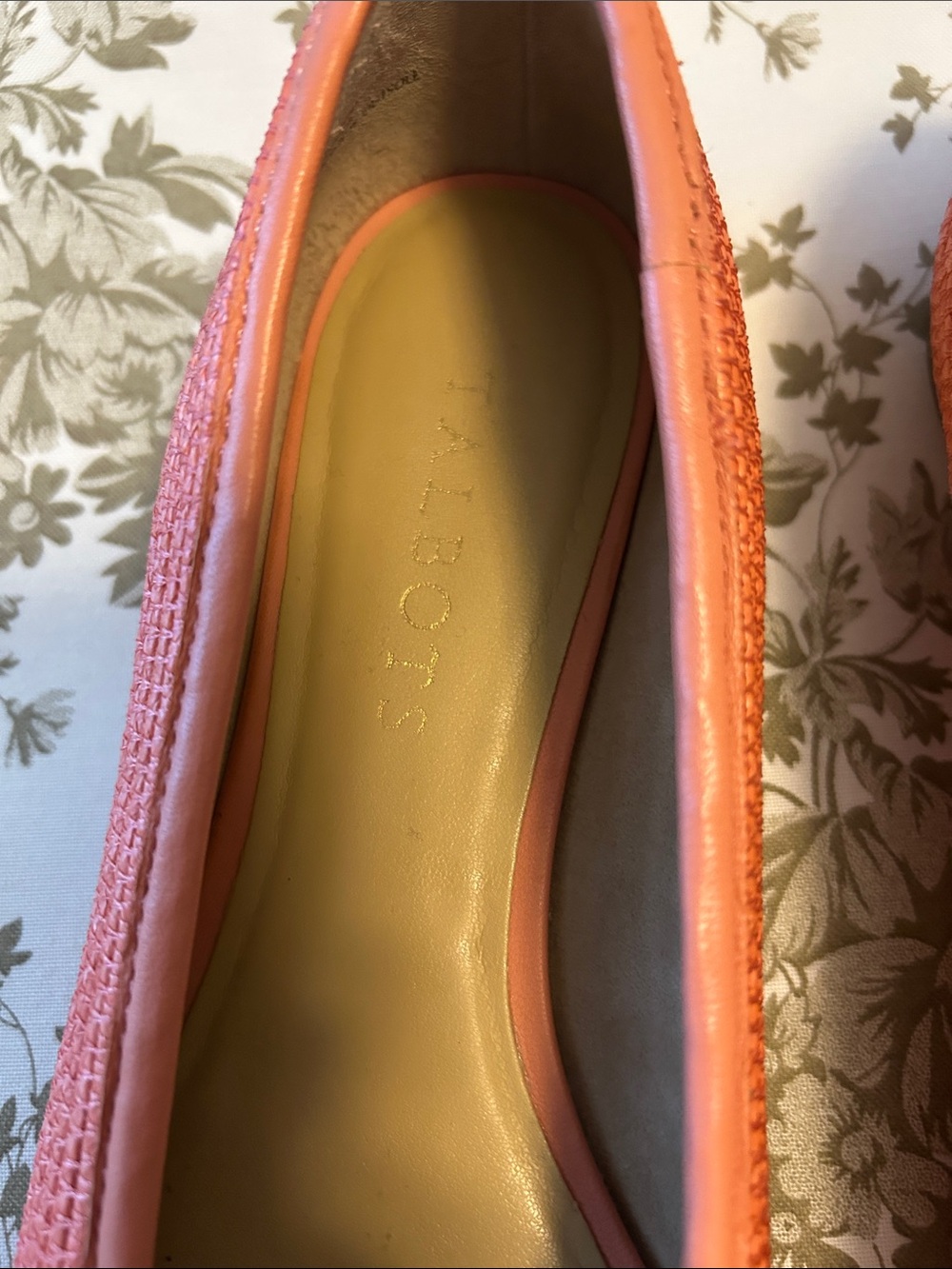 Talbots Coral Pink Woven Ballet Flats - Picture 2 of 6